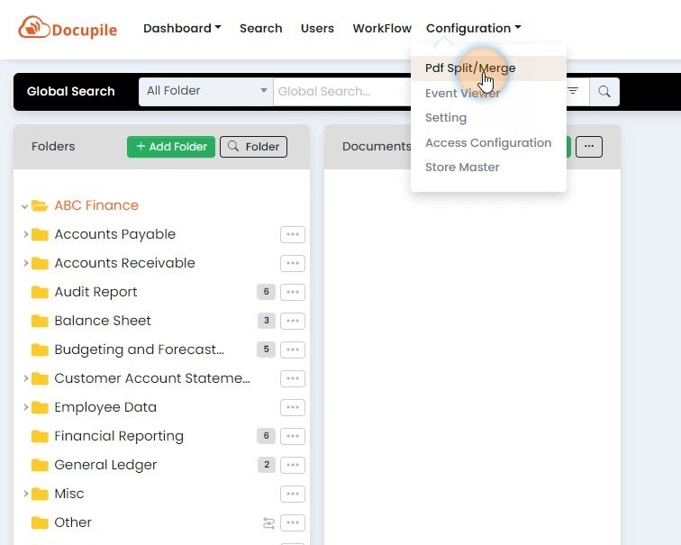 merge pdf file option